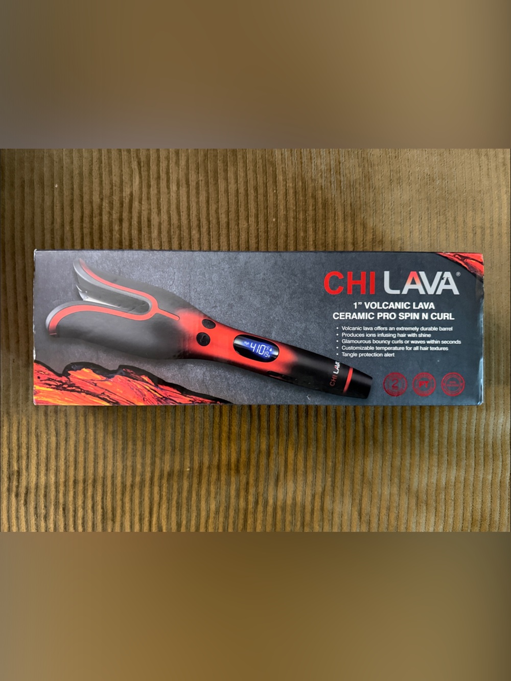 CHI LAVA Volcanic Lava Ceramic Pro Spin N Curl - Red/Black